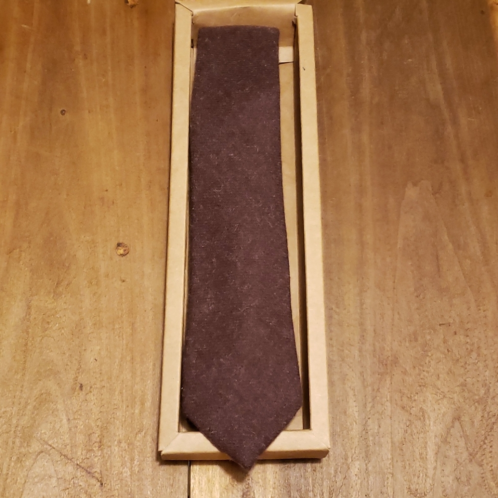 Chocolate Brown Wool Skinny Tie